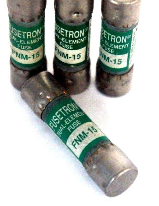 LOT OF 4 NEW FUSETRON FNM-15 DUAL-ELEMENT FUSES FNM15