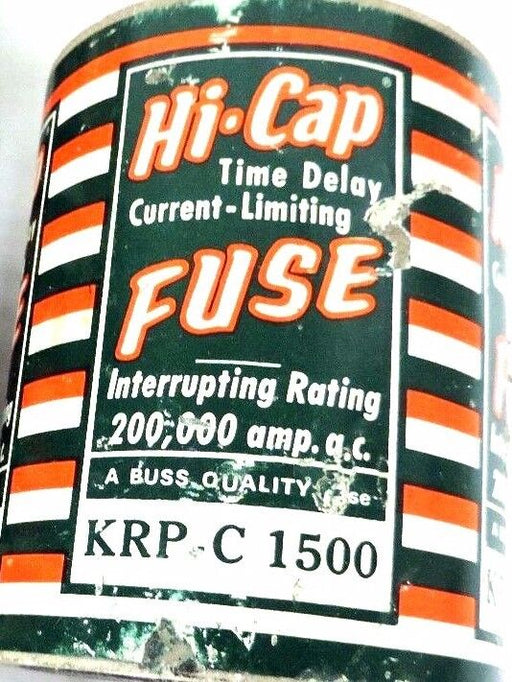 LOT OF 2 BUSSMANN KRP-C 1500 HI-CAP TIME DELAY FUSES 600V, KRPC1500