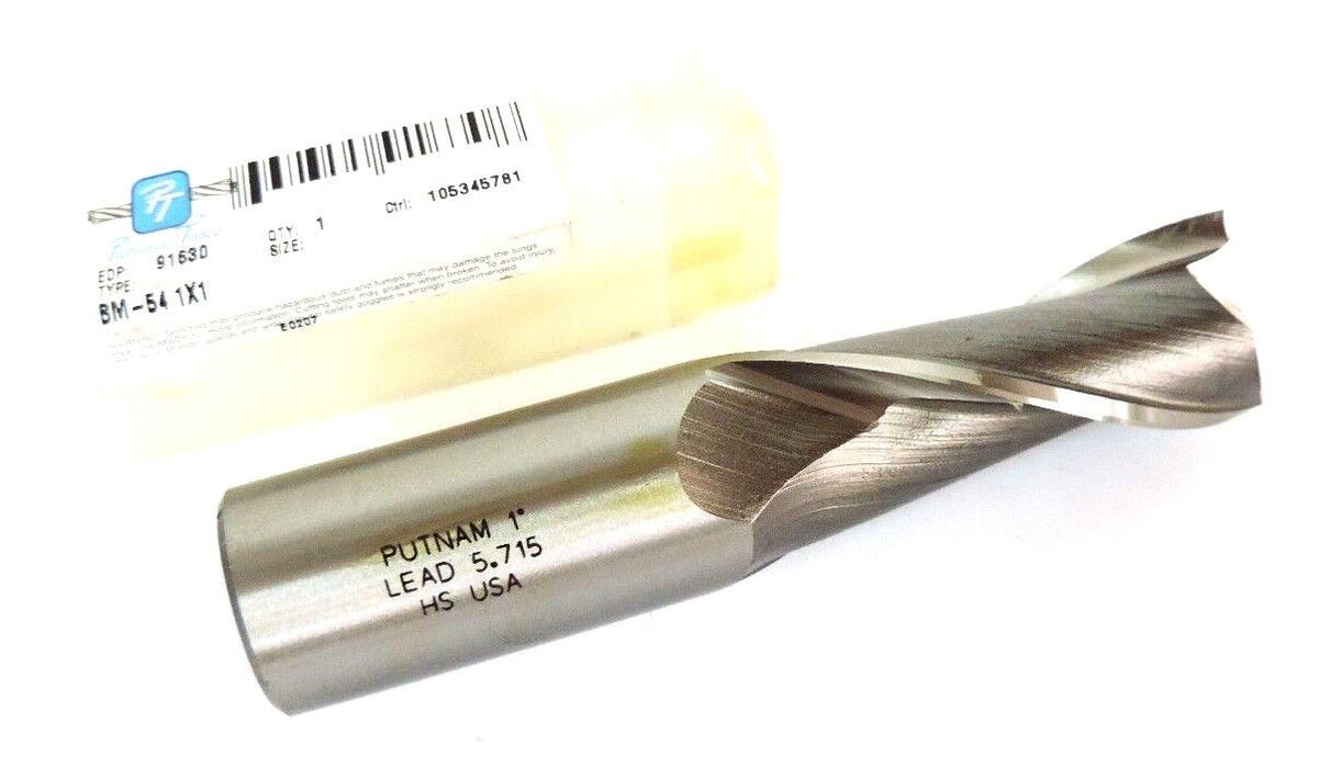 NEW PUTNAM TOOLS 91630 HSS CENTER CUT ENDMILL BM-54 1X1