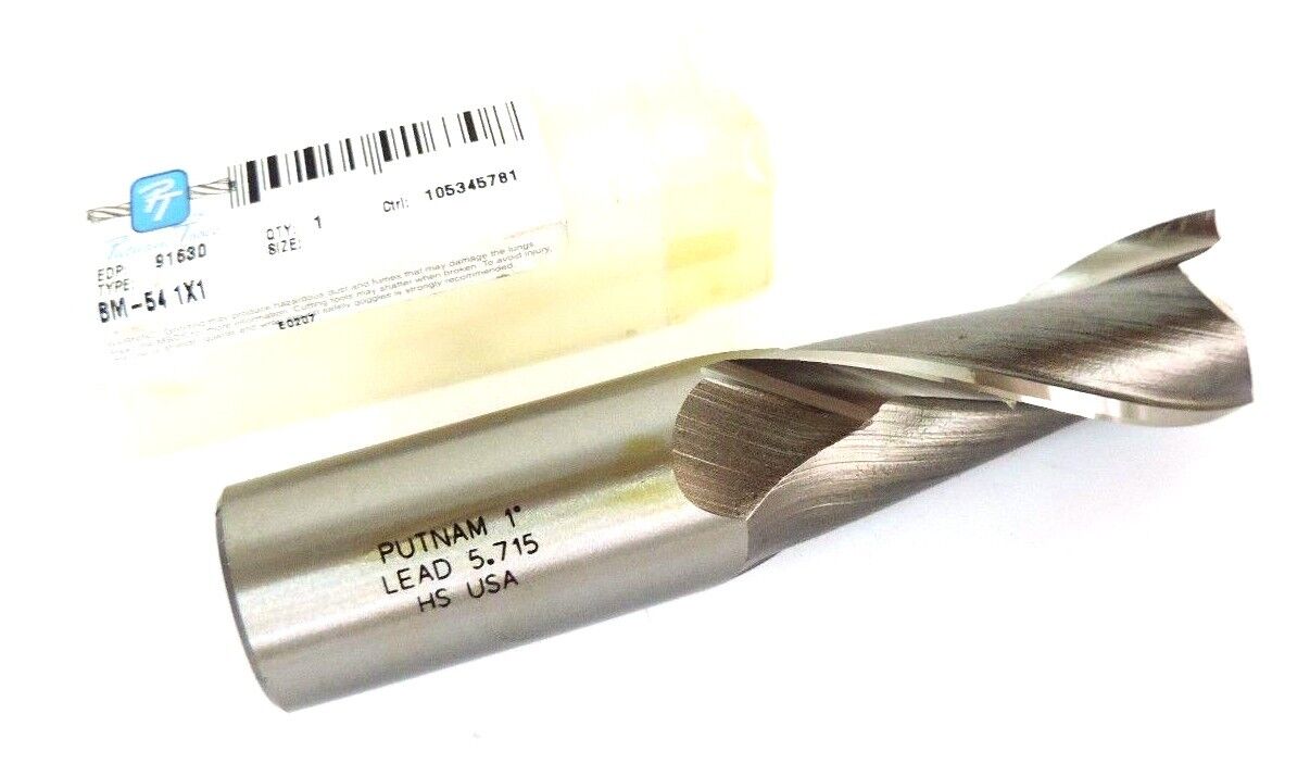 NEW PUTNAM TOOLS 91630 HSS CENTER CUT ENDMILL BM-54 1X1