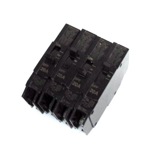 LOT OF 4 GENERAL ELECTRIC TEY120 CIRCUIT BREAKERS 1P, 20A, ISSUE XR-1566