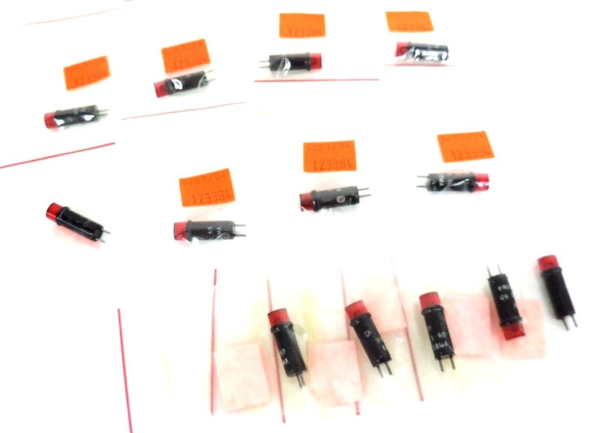 LOT OF 13 NEW GENERIC L/F 900-160 PILOT LIGHT RED 10MA, 1.8V, 900-1-60