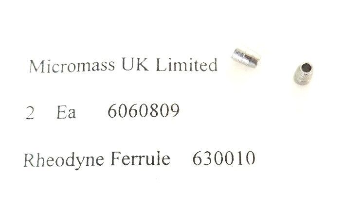 LOT OF 2 NEW MICROMASS WATERS 6060809 1/16" RHEODYNE FERRULE 630010