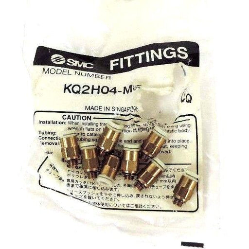 LOT OF 8 NEW SMC KQ2H04-M5 BRASS FITTINGS MALE KQ2H04M5
