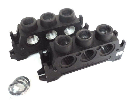 LOT OF 2 NEW NORGREN ISO 2 END PLATE MANIFOLD BLOCKS