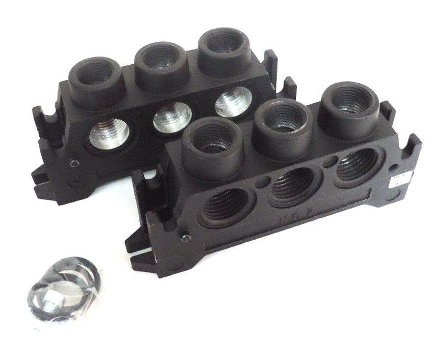 LOT OF 2 NEW NORGREN ISO 2 END PLATE MANIFOLD BLOCKS