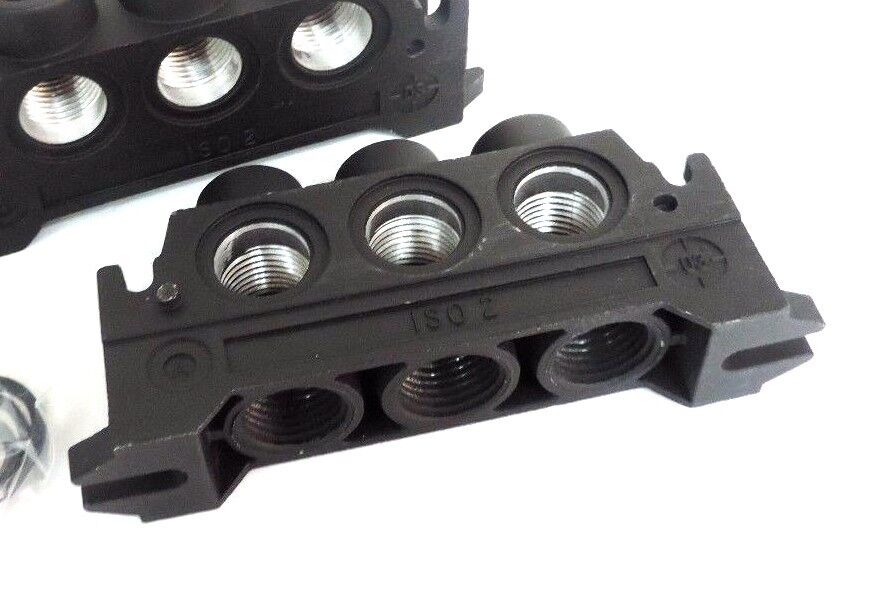 LOT OF 2 NEW NORGREN ISO 2 END PLATE MANIFOLD BLOCKS
