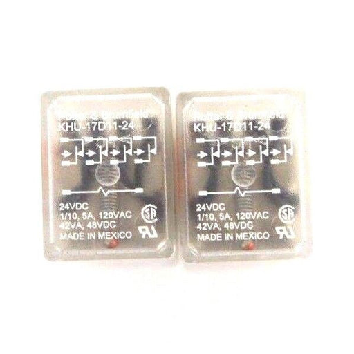 LOT OF 2 POTTER & BRUMFIELD KHU-17D11-24 RELAYS 24VDC, KHU17D1124