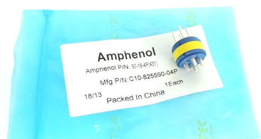 NEW AMPHENOL 97-18-4P CIRCULAR INSERT, PIN, 4WAY, SOLDER C10-825590-04P