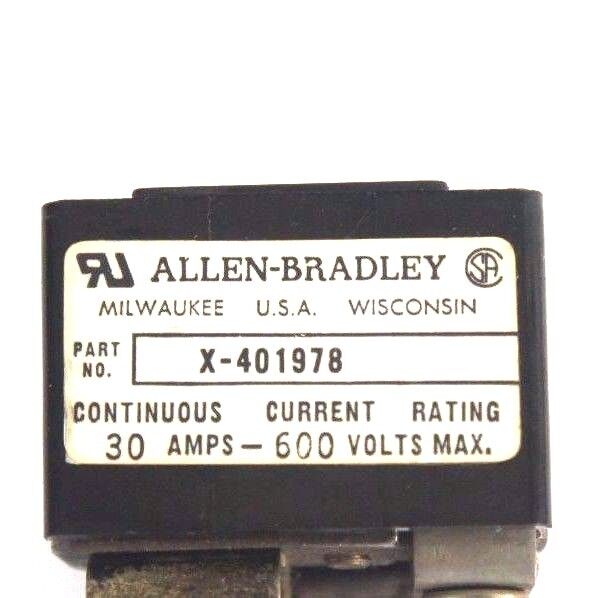 ALLEN BRADLEY X-401978 FUSE BLOCK 30AMP, 600 VOLT MAX, X401978