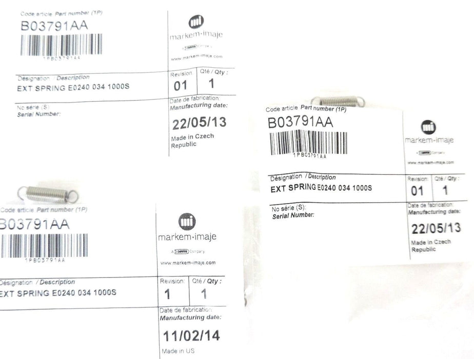 LOT OF 3 NEW MARKEM-IMAJE B03791AA EXT SPRINGS E0240 034 1000S