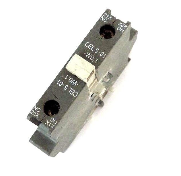 ABB CEL 5-10-W0,1 AUXILIARY CONTACT BLOCK 0.1A 125VAC 5MA 24VDC