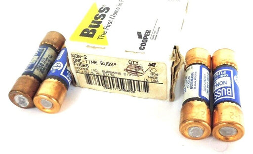 LOT OF 4 NEW COOPER BUSSMANN NON-2 ONE-TIME BUSS FUSES