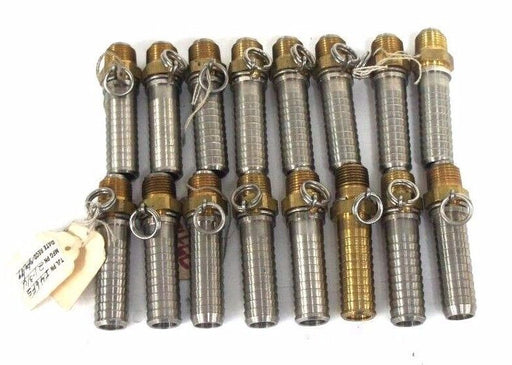 LOT OF 16 NEW GENERIC I46E1 BARBED X 1/2" NPT ADAPTER FITTINGS