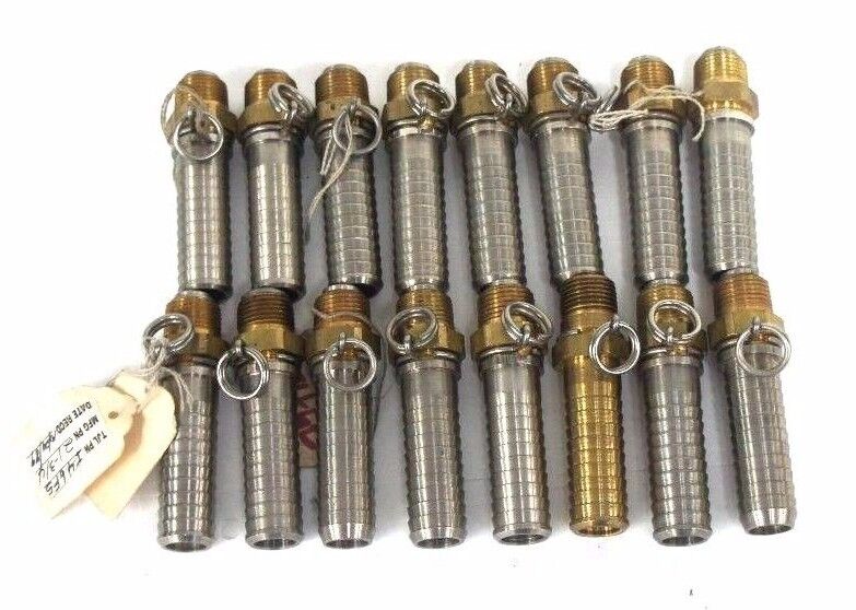 LOT OF 16 NEW GENERIC I46E1 BARBED X 1/2" NPT ADAPTER FITTINGS