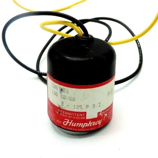 HUMPHREY 125 4E1 SOLENOID COIL 1254E1, 8.2W, 0-125 P.S.I.