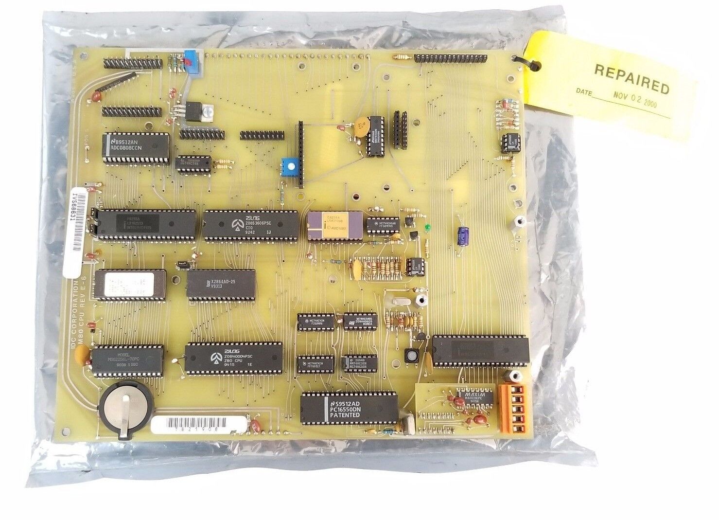 REPAIRED IDC TM-80-CPU REV. E-6 CONTROL BOARD TM80CPU TM80 CPU