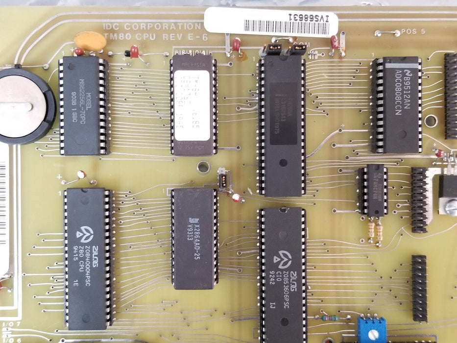 REPAIRED IDC TM-80-CPU REV. E-6 CONTROL BOARD TM80CPU TM80 CPU