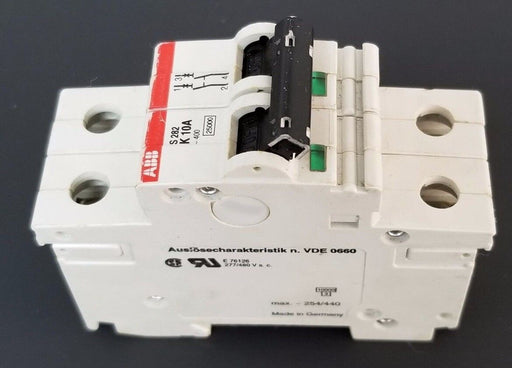 ABB S282K10A CIRCUIT BREAKER 10AMP, 2POLE, 400VAC, S 282 K 10A