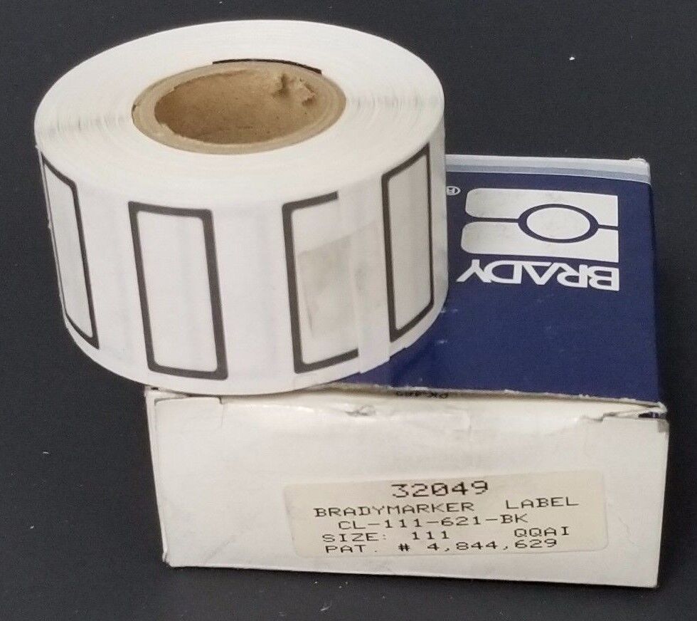 NIB BRADY 32049 BRADYMARKER LABEL CL-111-621-BK SIZE: 111, QTY: 500