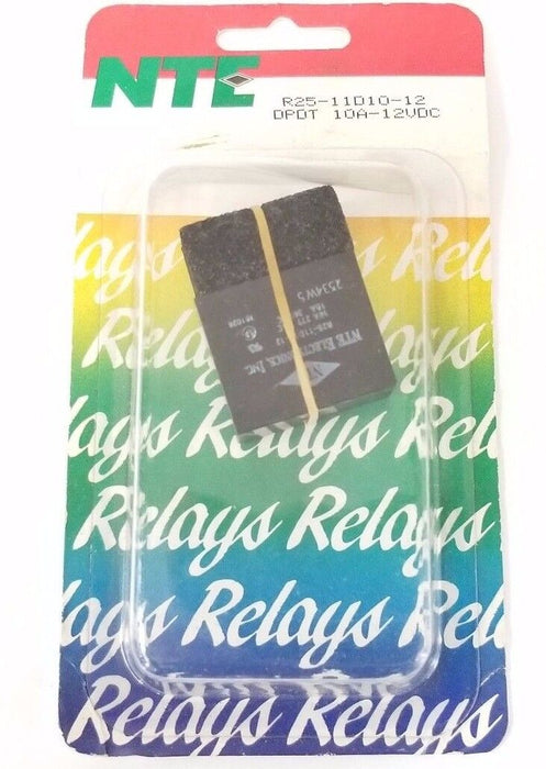 NEW NTE R25-11D10-12 RELAY DPDT 10A-12VDC, R2511D1012