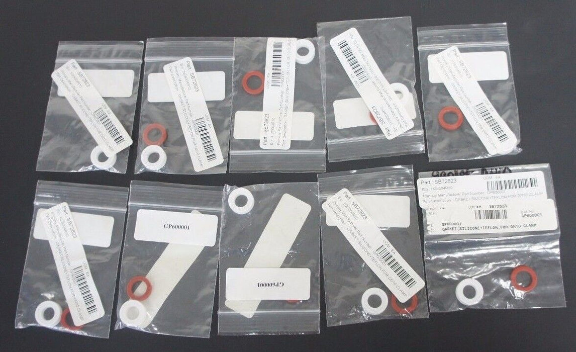 LOT OF 10 NEW GENERIC GP600001 SILICONE TEFLON GASKETS FOR DN10 CLAMP