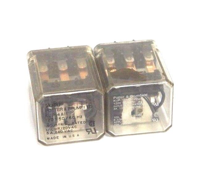 LOT OF 2 POTTER & BRUMFIELD RELAYS (1) KUP14A11 & (1) KUP-14A15-120