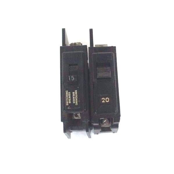 LOT OF 6 ITE EQ-B CIRCUIT BREAKERS 15A, 20A, EQB