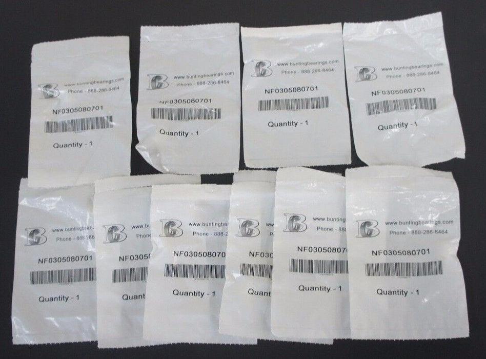 LOT OF 10 NEW BUNTING BREARINGS NF0305080701 INSERTS