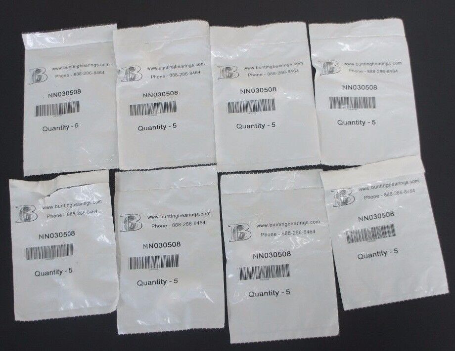 LOT OF 8 BUNTING BEARINGS NN030508 INSERTS 7 BAGS OF 5, 1 BAG OF 2 (37 TOTAL)
