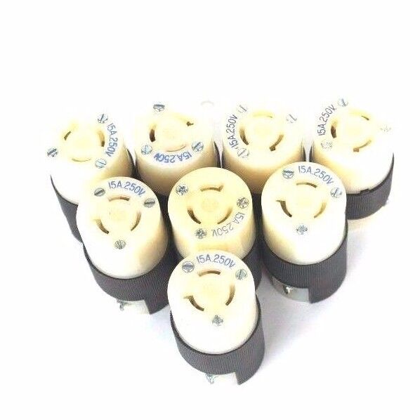 LOT OF 8 HUBBELL 15A 120V TWIST LOCK CONNECTOR BODIES