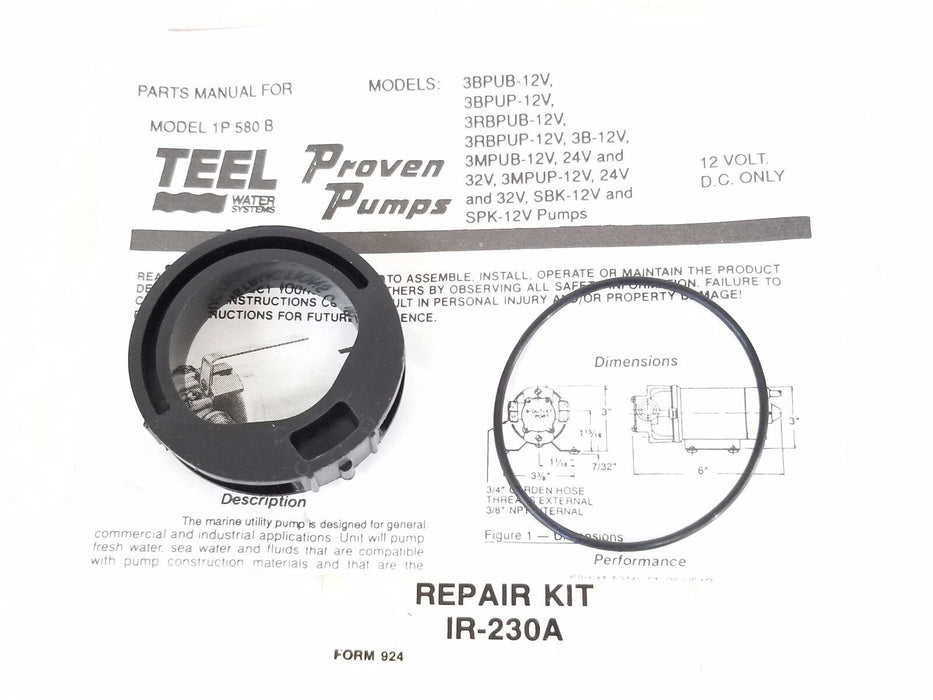 NEW TEEL WATER SYSTEMS IR-230A REPAIR KIT IR230A