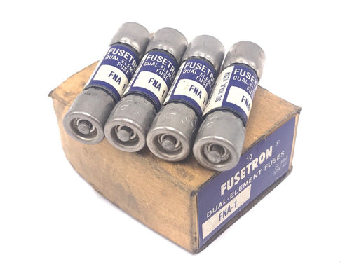 BOX OF 4 NEW COOPER BUSSMANN FUSETRON FNA-1 DUAL-ELEMENT FUSES FNA1