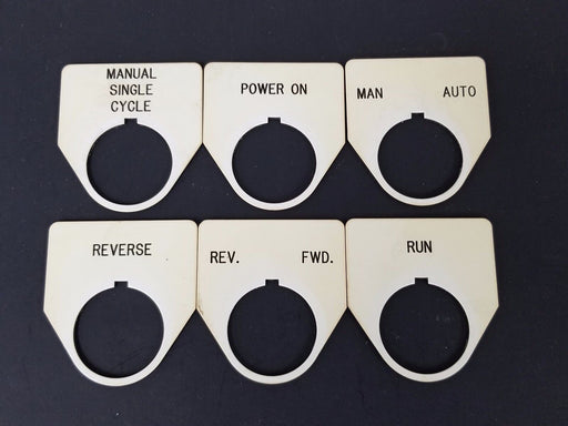 LOT OF 6 GENERIC MISCELLANEOUS LEGEND PLATES