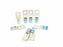 LOT OF 8 NEW GENERIC #6 WIRE COMPRESSION LUGS #10 BOLT 24 BLUE