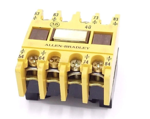 ALLEN BRADLEY 195-FA40 AUXILIARY CONTACT BLOCK 10AMP 600V 4NO, SER. A