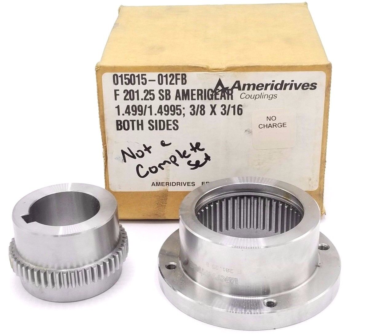 NEW AMERIDRIVES 015015-012FB FLEX COUPLING 2" BORE F201.25 *NOT COMPLETE SET*