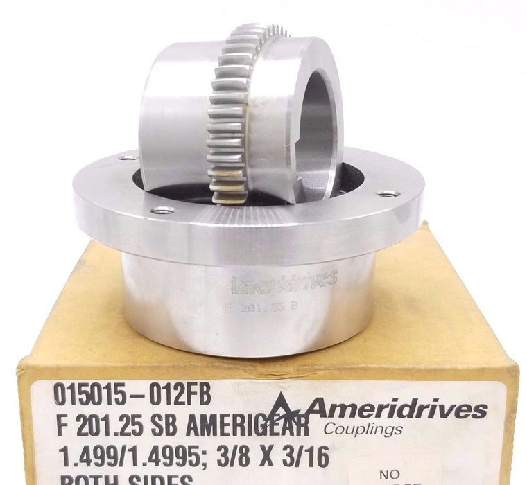 NEW AMERIDRIVES 015015-012FB FLEX COUPLING 2" BORE F201.25 *NOT COMPLETE SET*