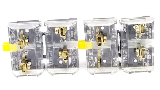 LOT OF 4 ALLEN BRADLEY 800T-XD4 SER. E & SER. D, 800TXD4 CONTACT BLOCKS