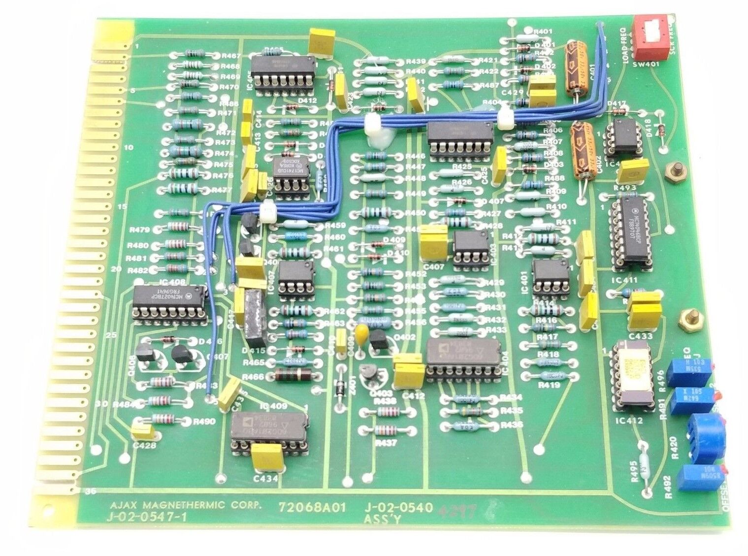 AJAX MAGNETHERMIC J-02-0547-1 PC BOARD SC72068A01, J-02-0546-1