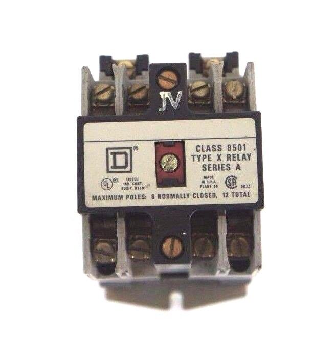 SQUARE D 8501-X0-40 TYPE X CONTROL RELAY SER A FORM JV 8501XO40 8501X040