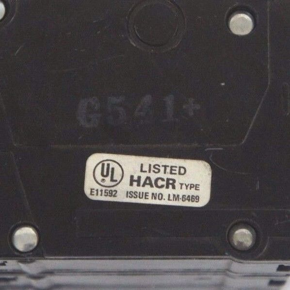GENERAL ELECTRIC HACR TYPE CIRCUIT BREAKER 20 AMP ISSUE NO. LM-6469