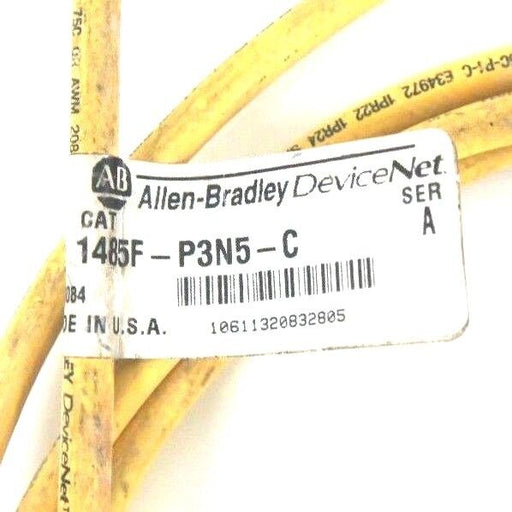 LOT OF 2 ALLEN BRADLEY 1485F-P3N5-C RECEPTACLE CORDSETS 3M, 5 PIN, FEMALE