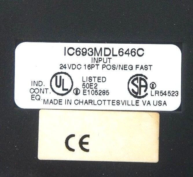 GE FANUC IC693MDL646C INPUT MODULE 24VDC 16PT POS/NEG FAST MISSING DOOR