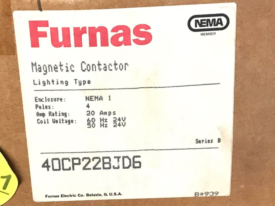 NIB FURNAS 40CP22BJD6 MAGNETIC CONTACTOR W/ ENCLOSURE