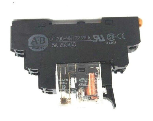 LOT OF 4 ALLEN BRADLEY 700-HN122 RELAY SOCKETS SER. A W/ 700-HK32A RELAYS SER. A