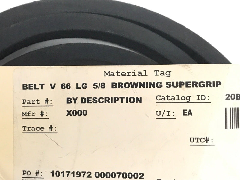 NEW B66 BROWNING SUPER GRIPBELT V-BELT, V 66 LG 5/8