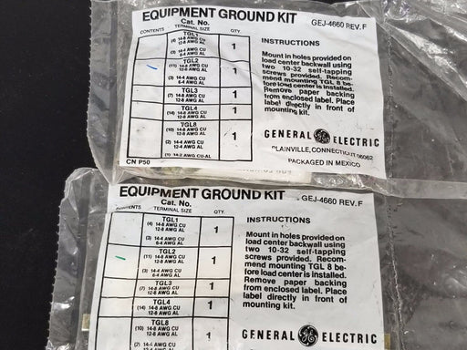 LOT OF 2 NEW GENERAL ELECTRIC GEJ-4660 EQUIPMENT GROUND KITS GEJ4660 REV. F