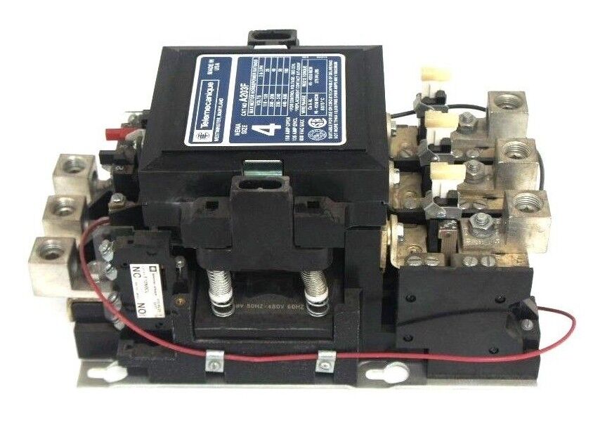 TELEMECANIQUE A203F MOTOR STARTER NEMA SIZE 4, 600V MAX, 100HP MAX, 120V COIL