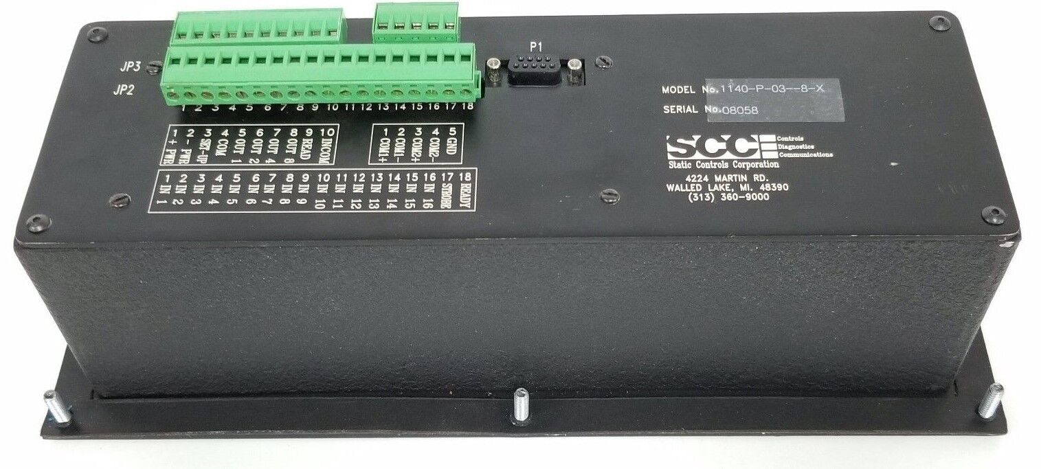 STATIC CONTROLS CORPORATION 1140-P-03-8-X OPERATOR INTERFACE 1140P038X